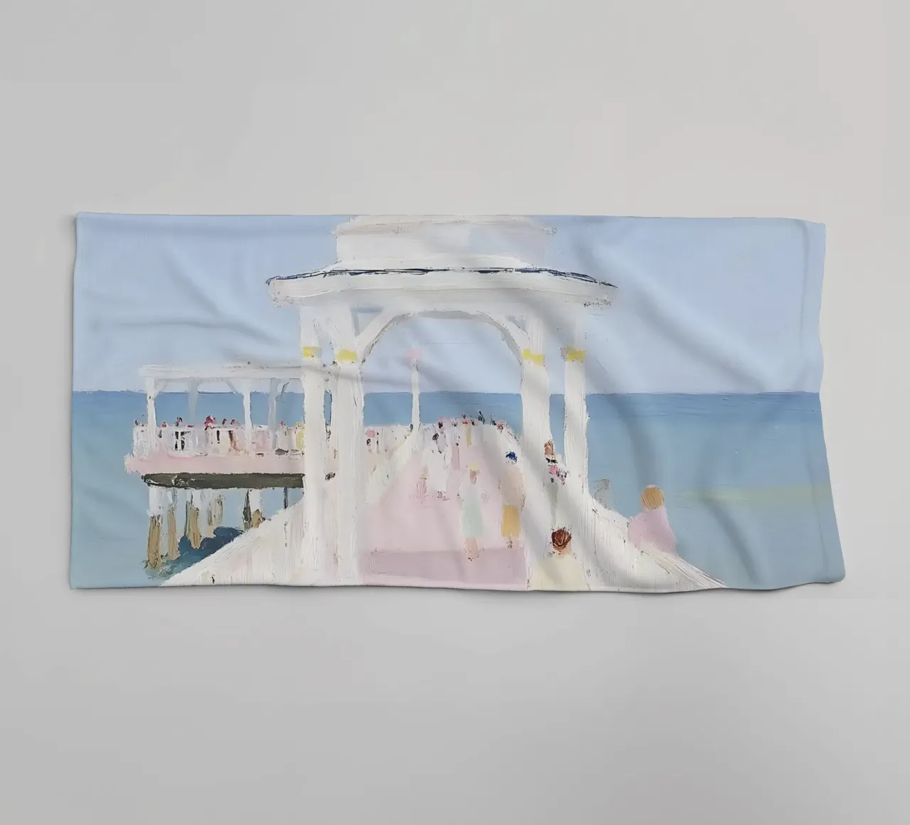 Seaside Print, Strand Poster, Retro Print Handtuch von Little Lila