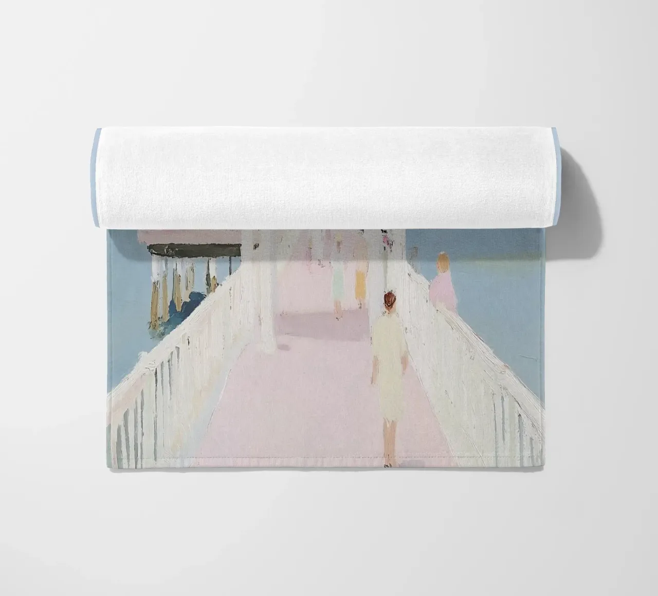 Seaside Print, Beach Poster, Retro Print beach towel by Little Lila