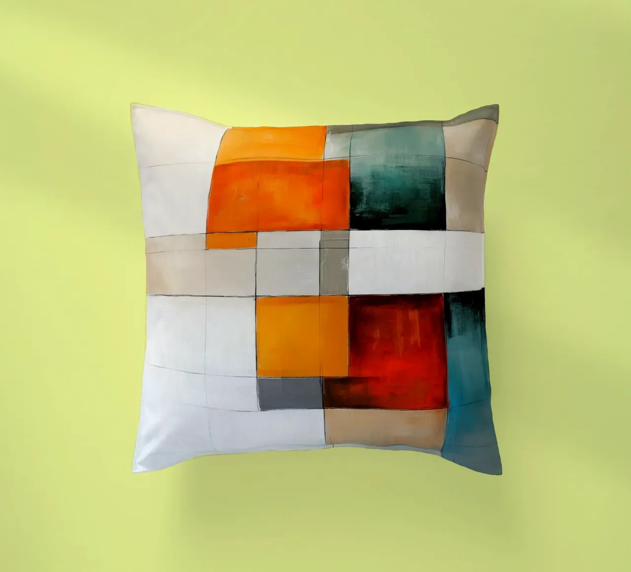 Abstract rectangles decorative cushion by Imagine