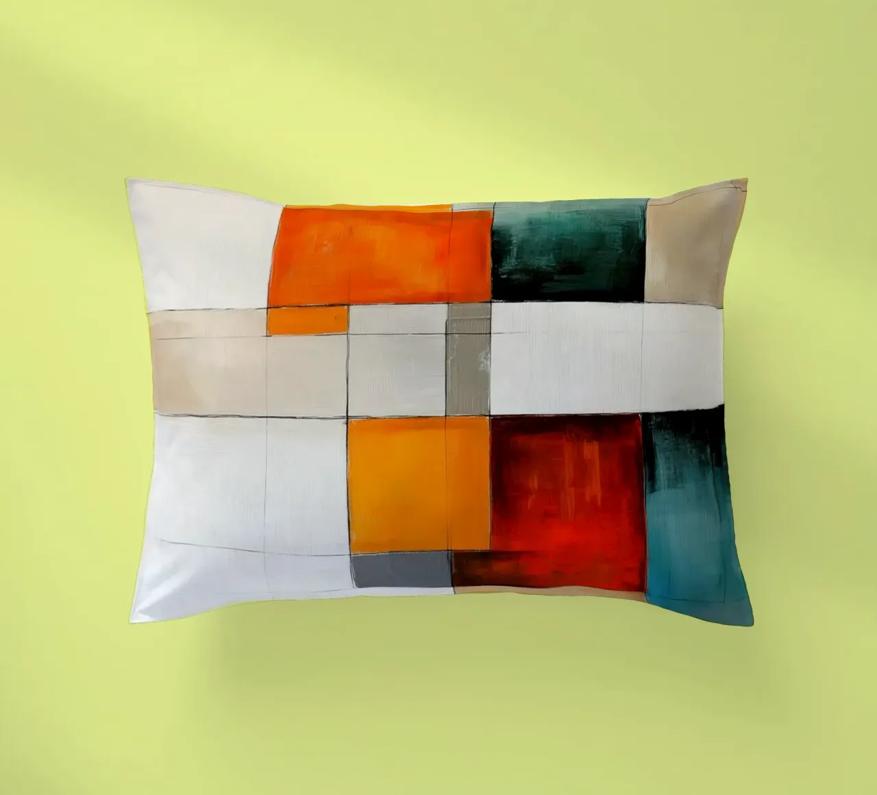 Abstract rectangles decorative cushion by Imagine