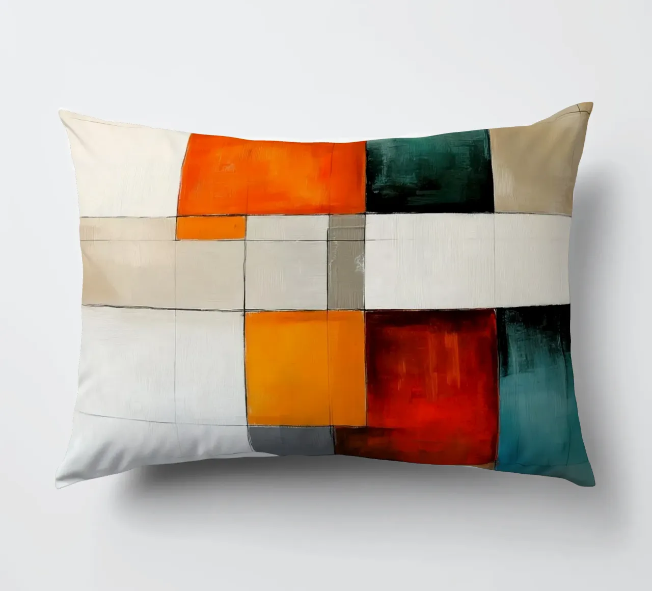 Abstract rectangles decorative cushion by Imagine