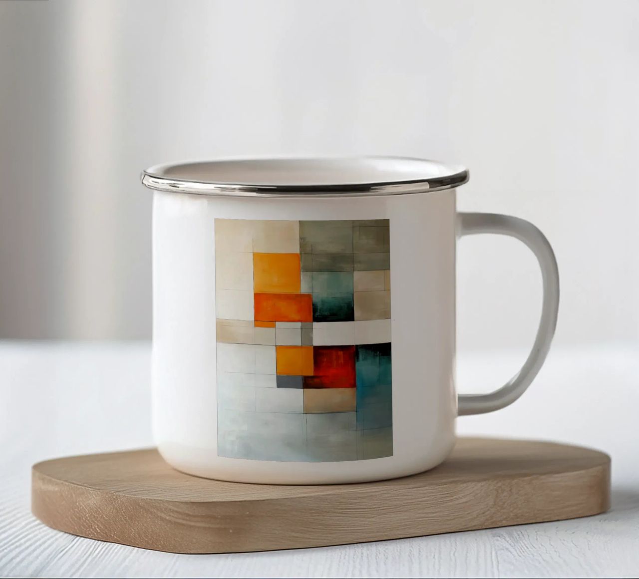 Rettangoli astratti tazza in smalto da Imagine