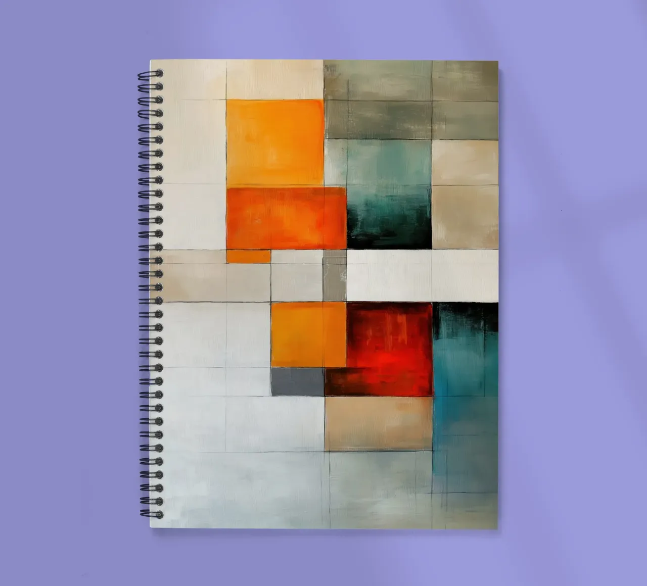 Abstract rectangles spiral notebook by Imagine