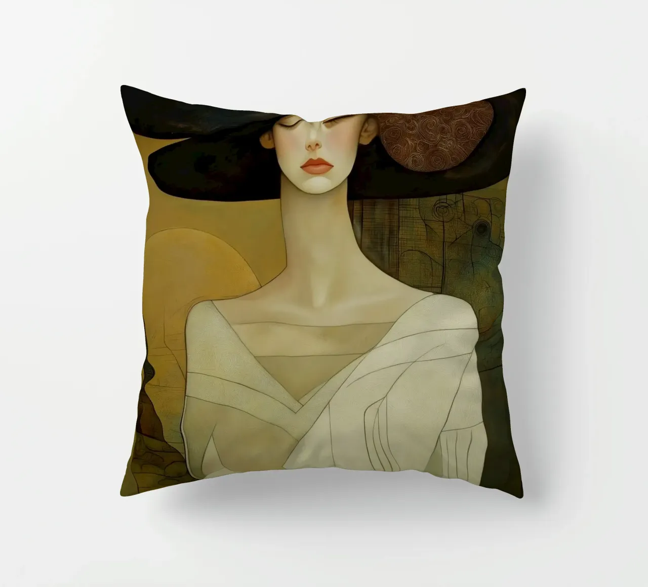 Donna con cappello cuscino da Imagine