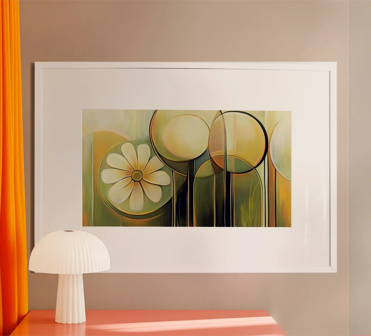 Fiori astratti poster con telaio in alluminio da Imagine