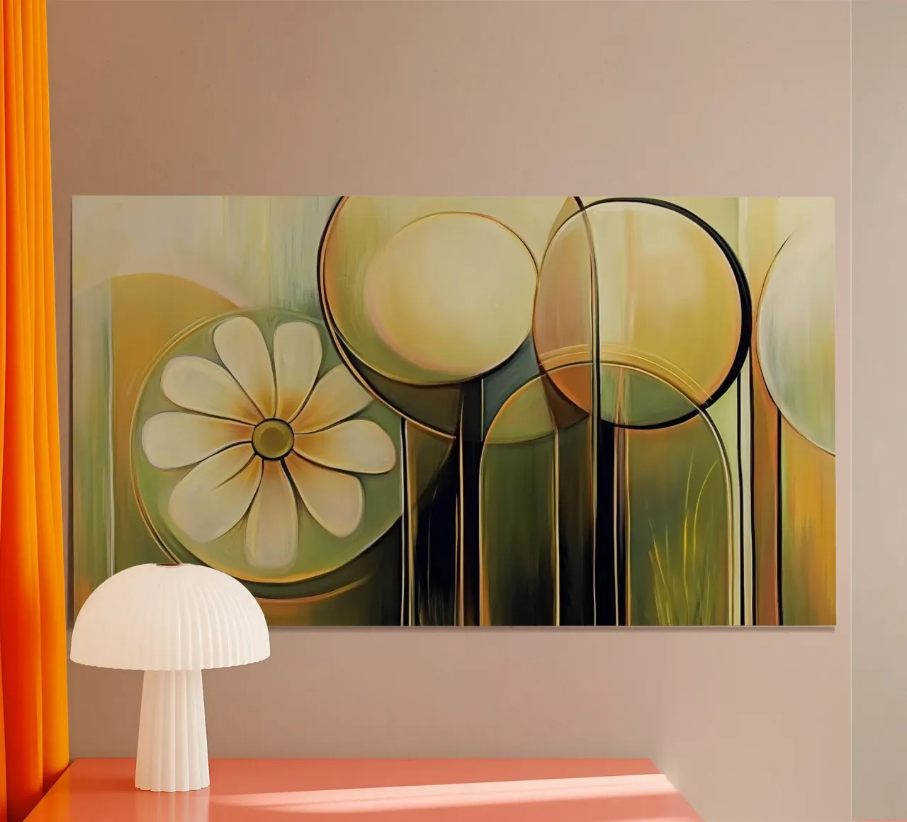 Fiori astratti poster con telaio in alluminio da Imagine
