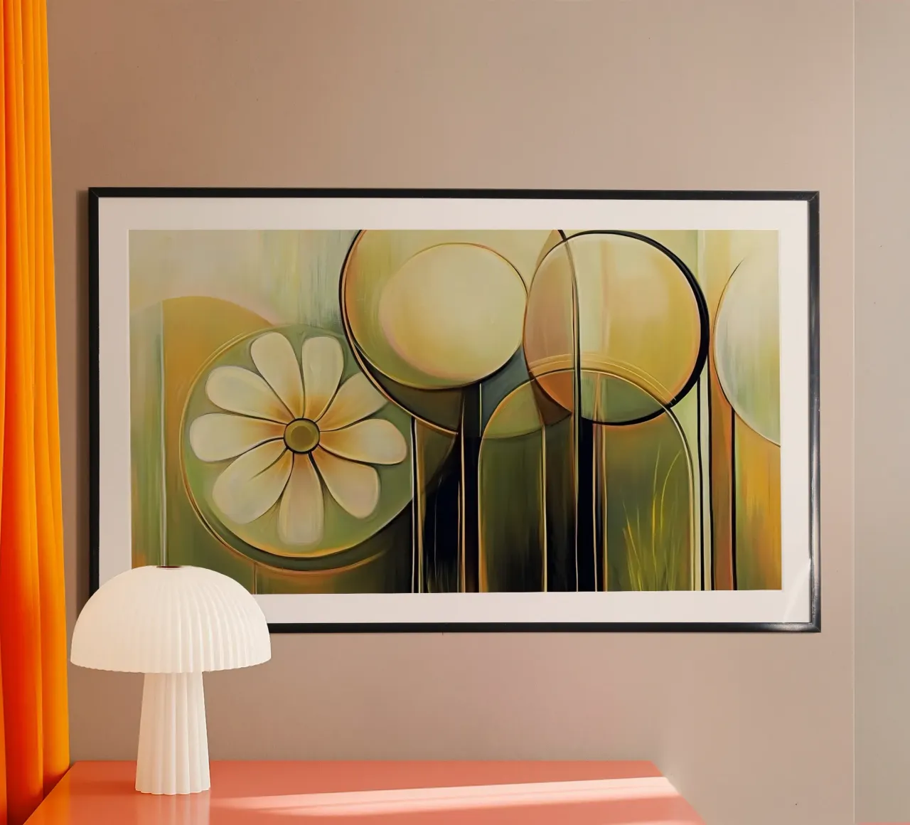 Fiori astratti poster con telaio in alluminio da Imagine