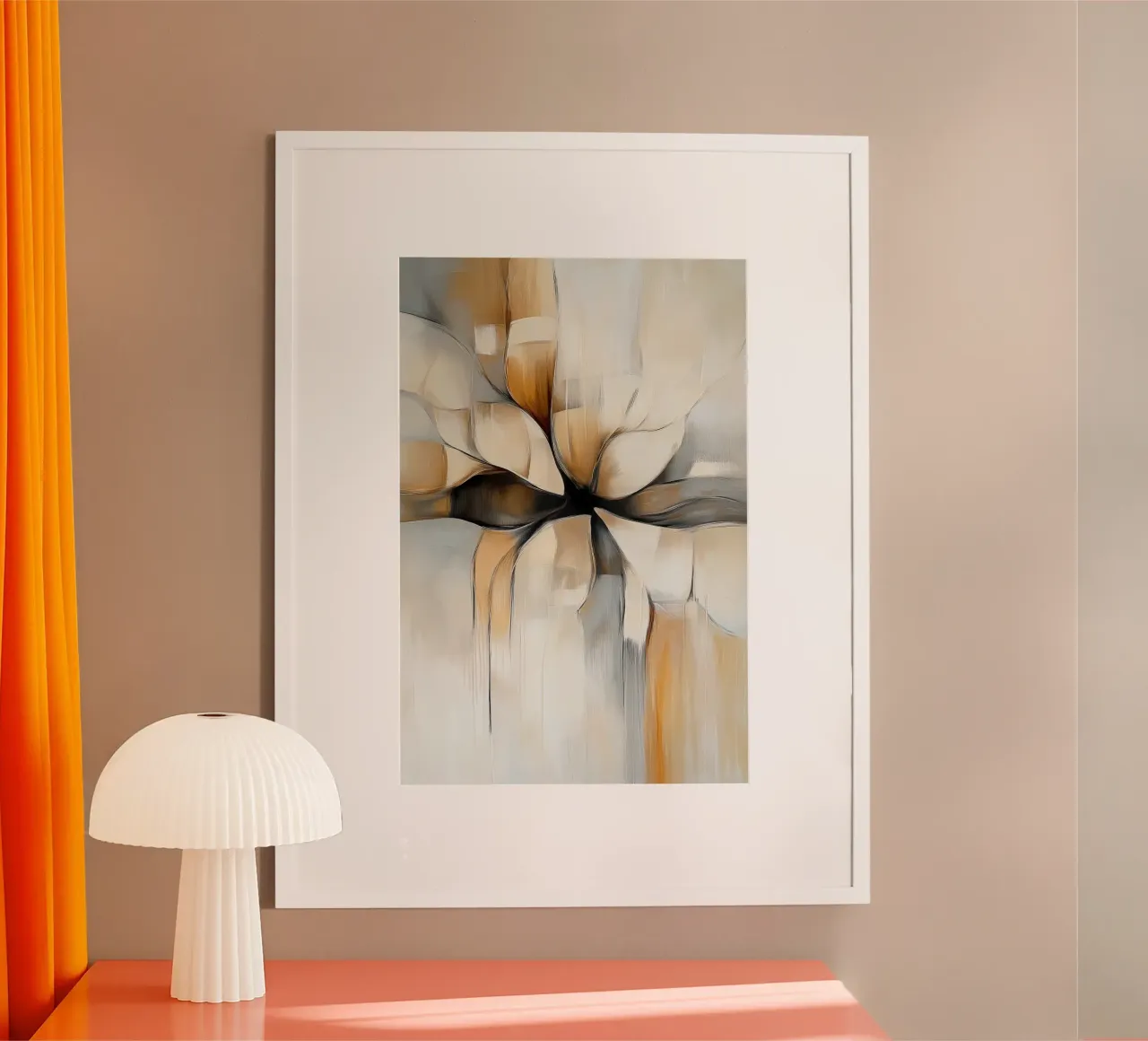 Organico nei colori tortora poster con telaio in legno da Imagine