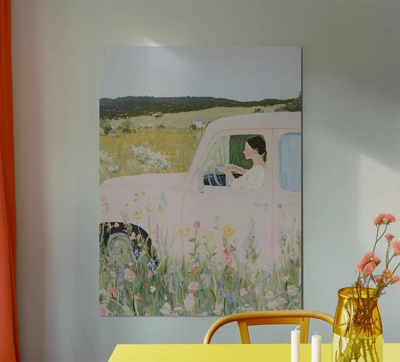 Stampa di campagna, Fiori di campo poster con telaio in alluminio da Little Lila
