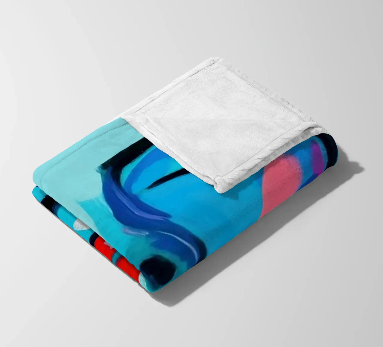 Volto di donna con colori blu coperta in pile da Imagine