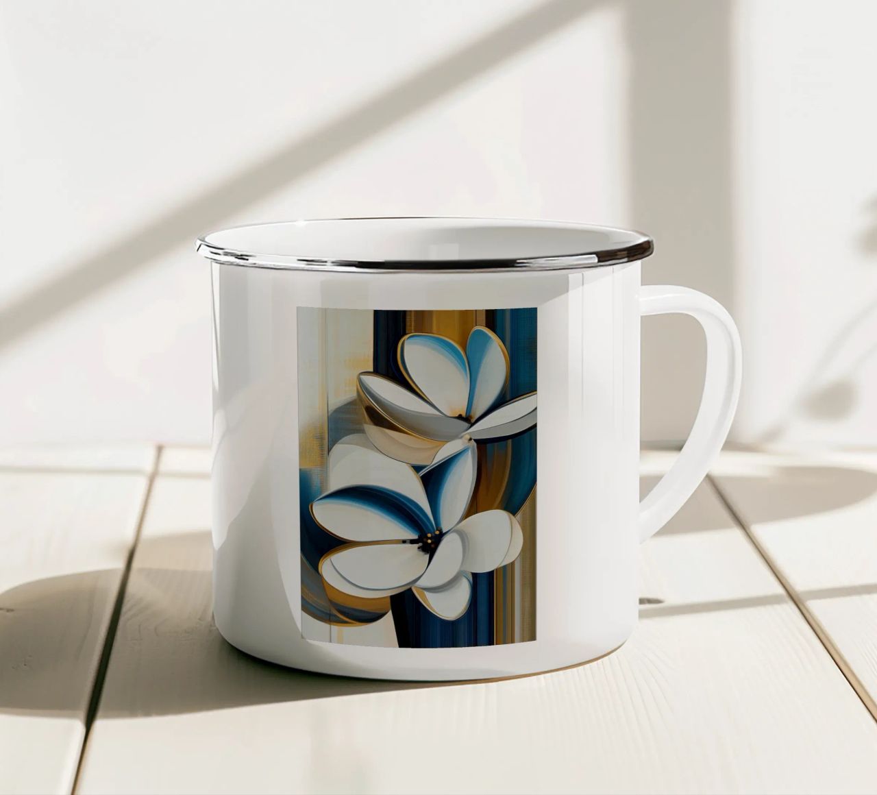 Fiori astratti tazza in smalto da Imagine
