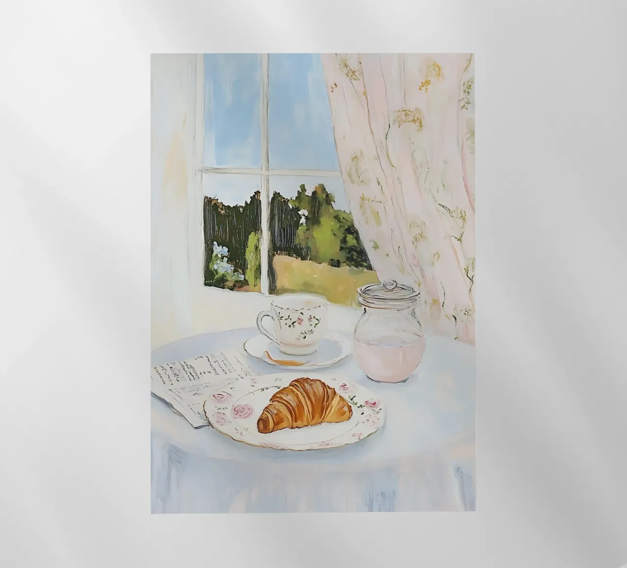 Poster per la colazione con croissant e caffè espresso pellicola backlit da Little Lila