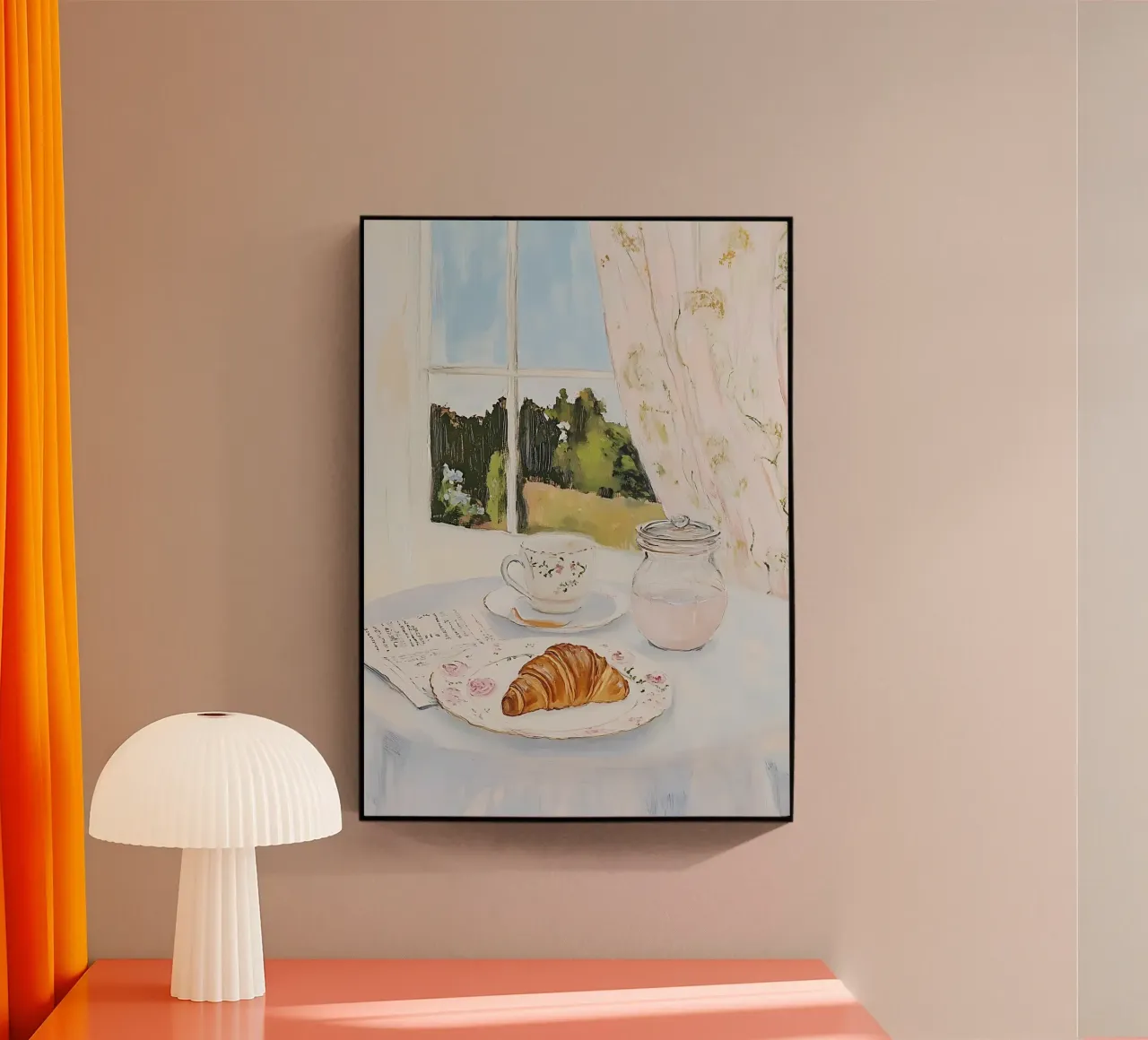 Poster per la colazione con croissant e caffè espresso plexiglass da Little Lila