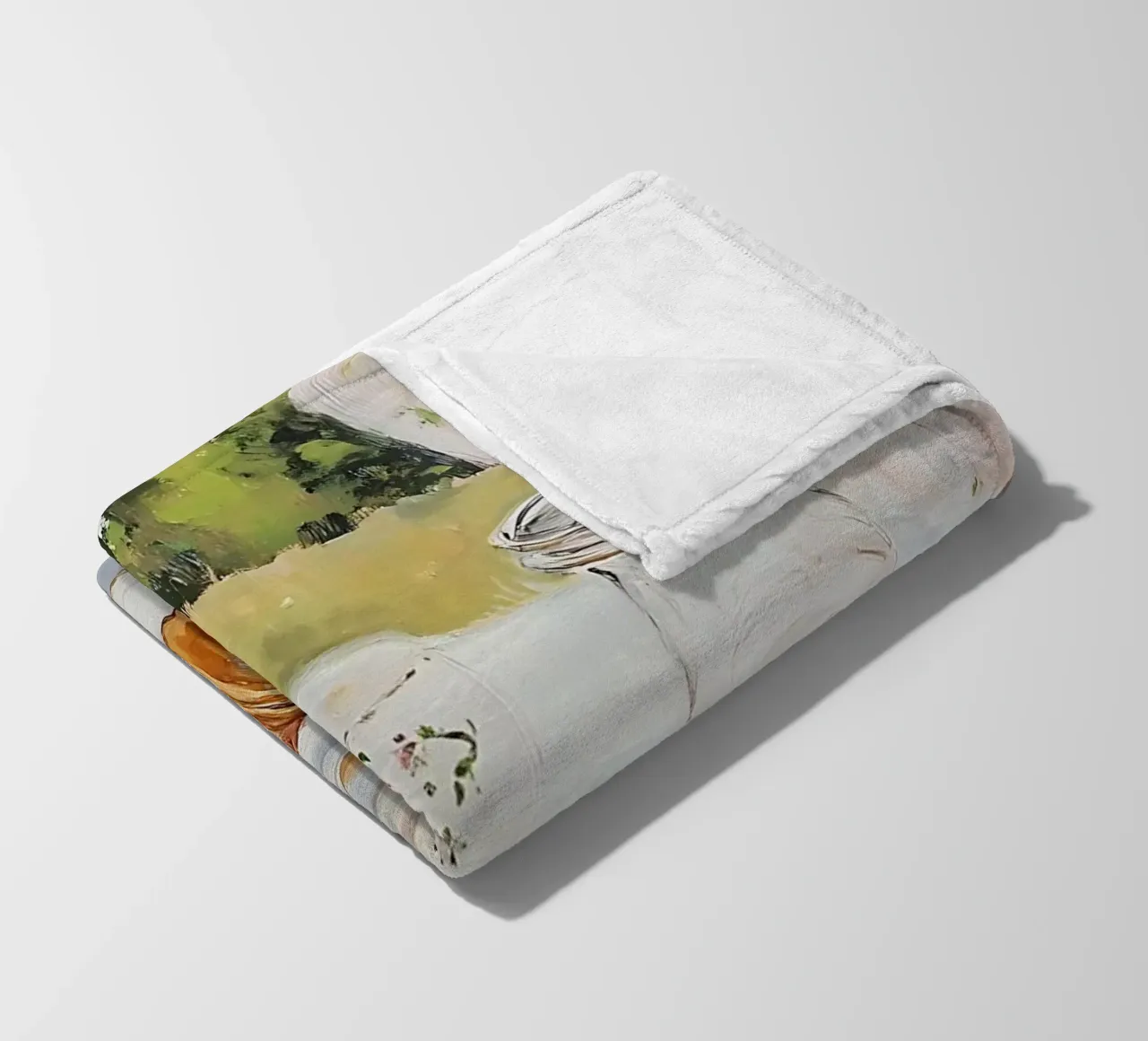Poster per la colazione con croissant e caffè espresso coperta in pile da Little Lila