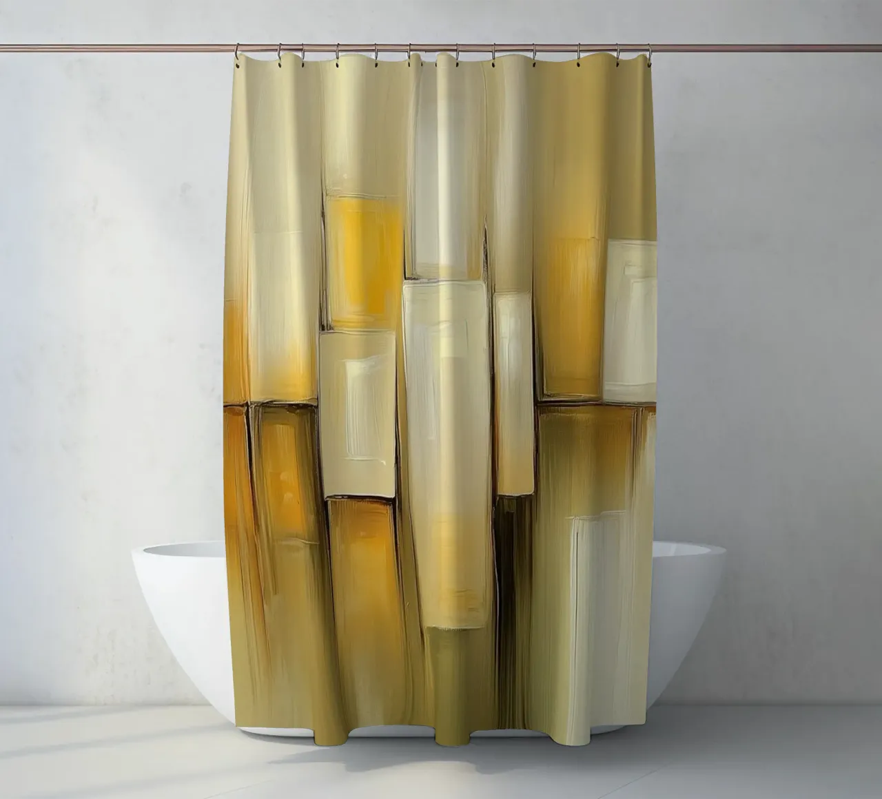 Abstract in honey colours shower curtain by Imagine
