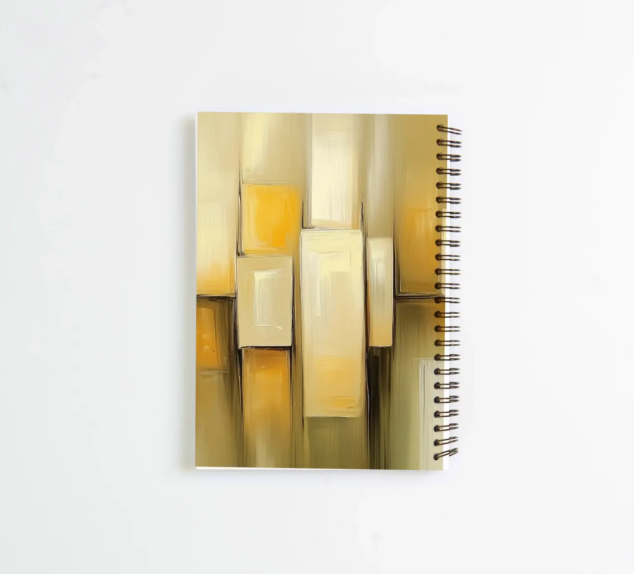 Abstract in honey colours spiral notebook by Imagine