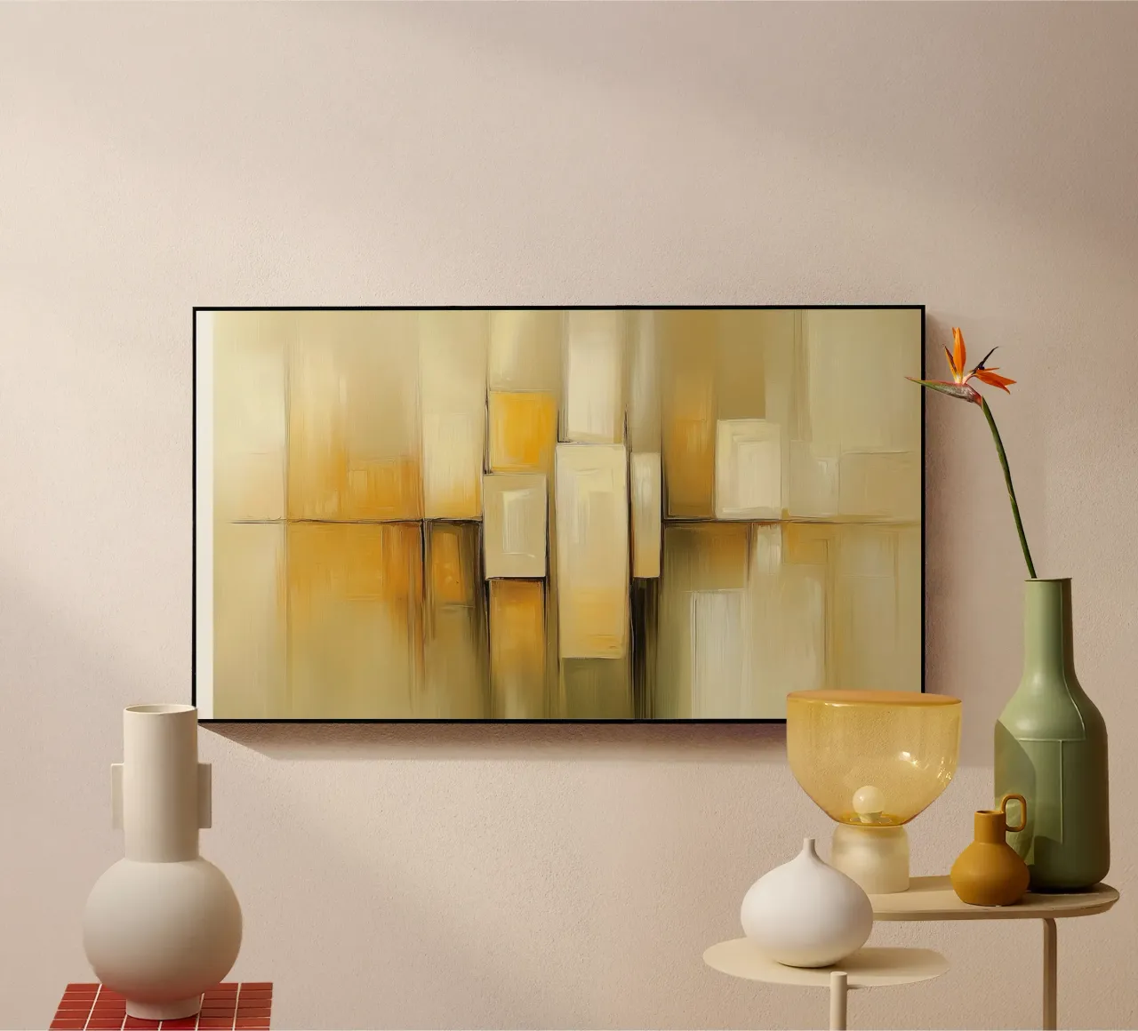 Abstract in honey colours acrylic glass by Imagine