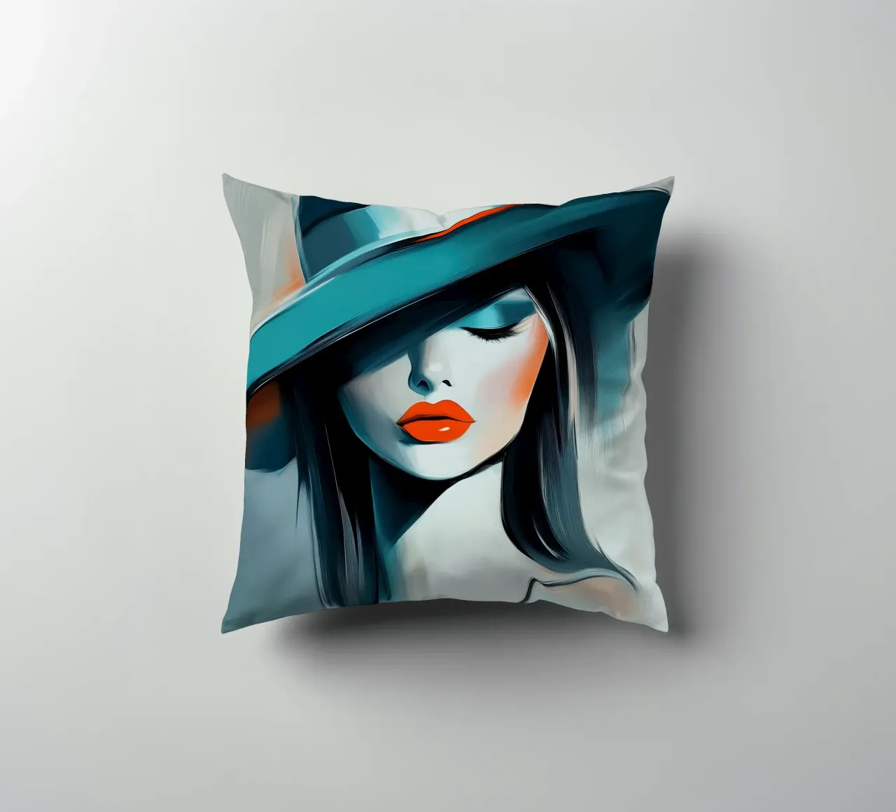 Donna con cappello cuscino da Imagine