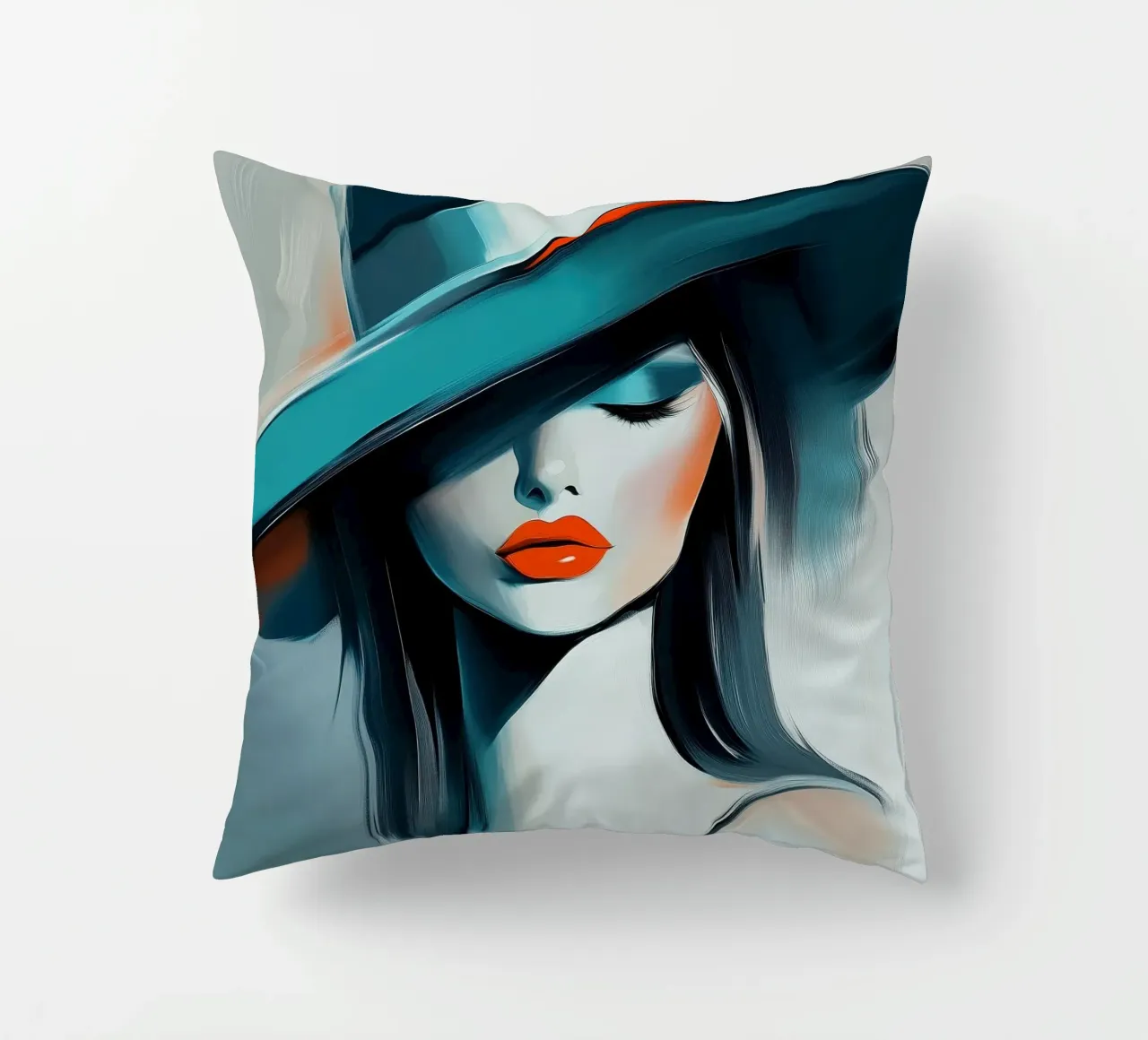 Donna con cappello cuscino da Imagine
