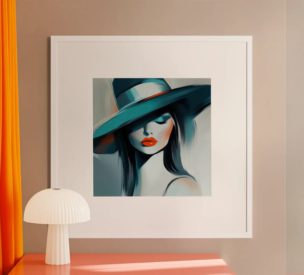 Donna con cappello carta hahnemühle da Imagine