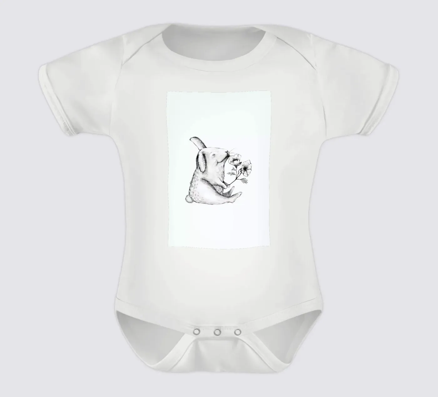 Rabbit Kurzarm Babybody von Tvinkla
