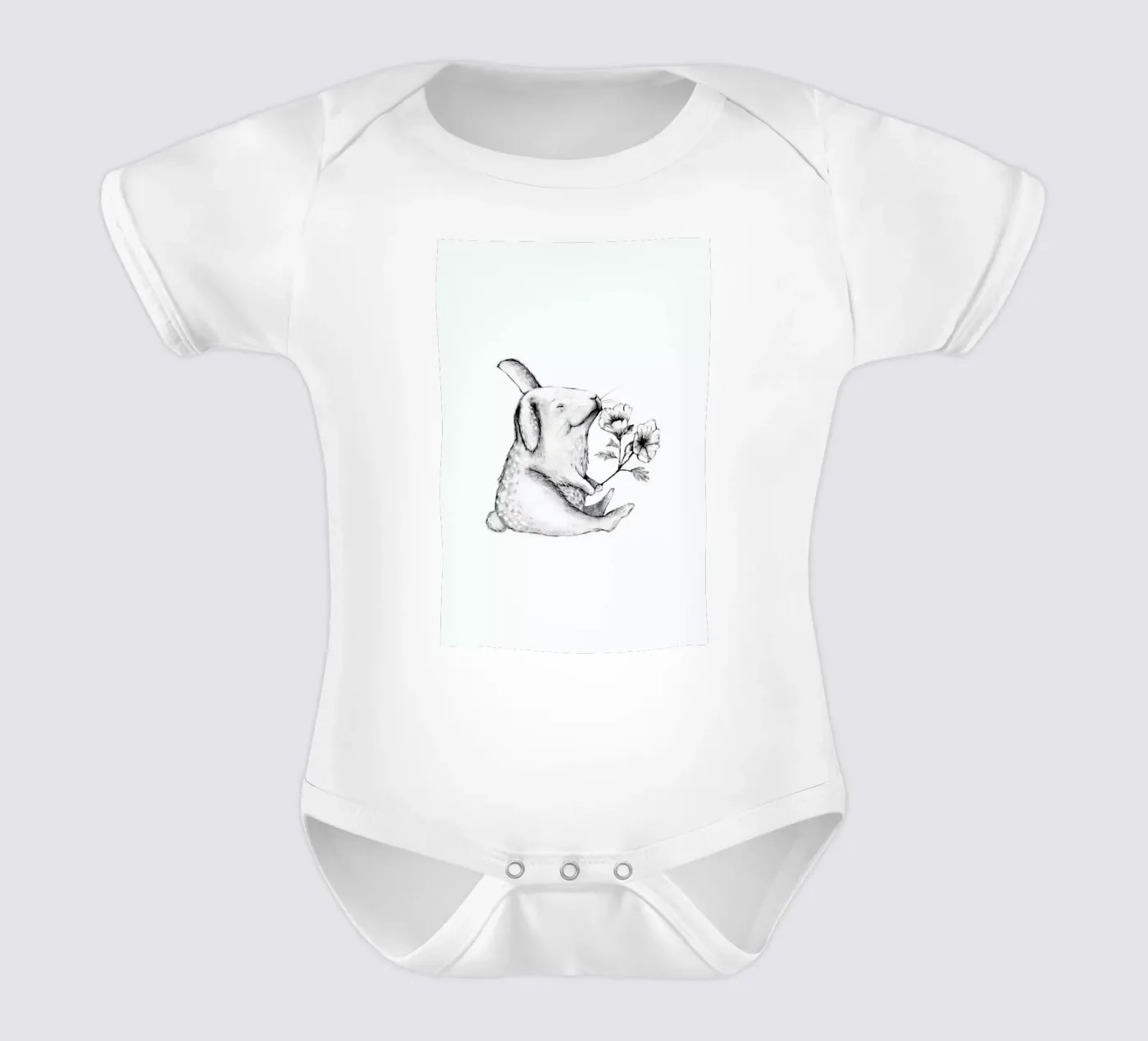 Rabbit Kurzarm Babybody von Tvinkla