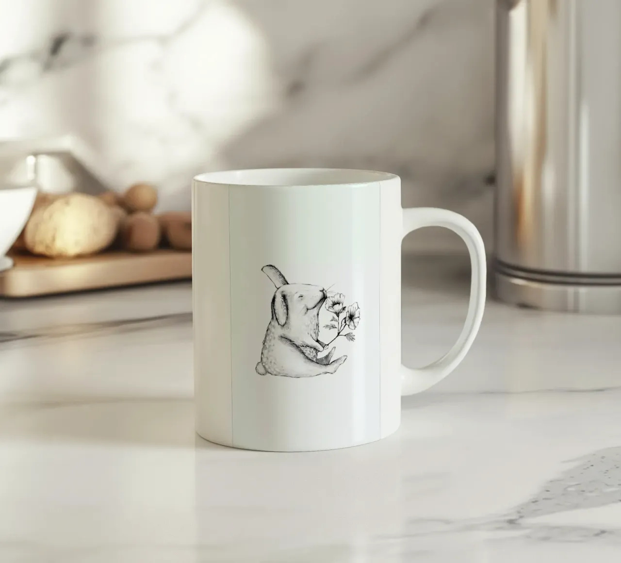 Rabbit ceramic mug by Tvinkla