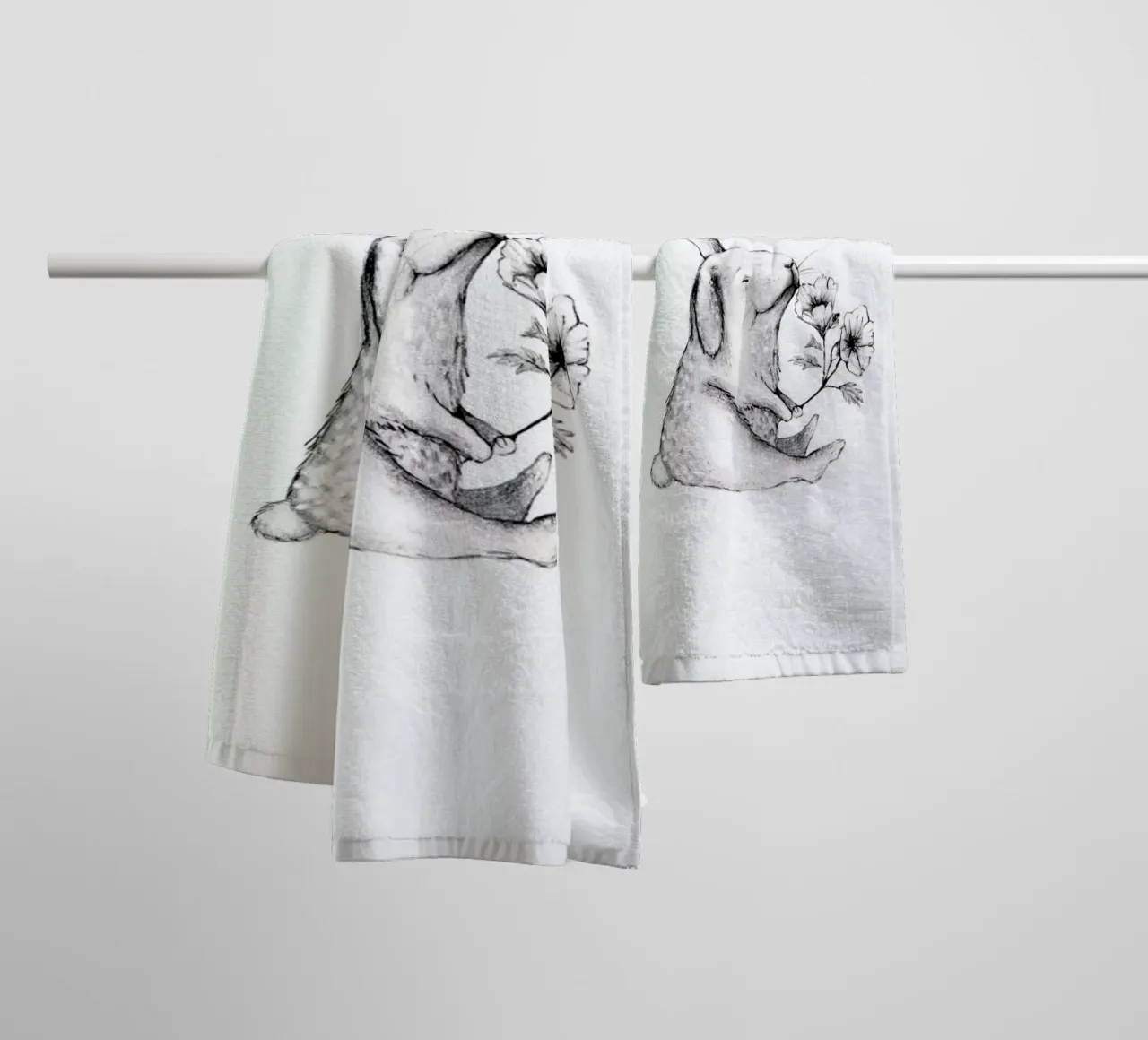 Rabbit badhanddoek van Tvinkla