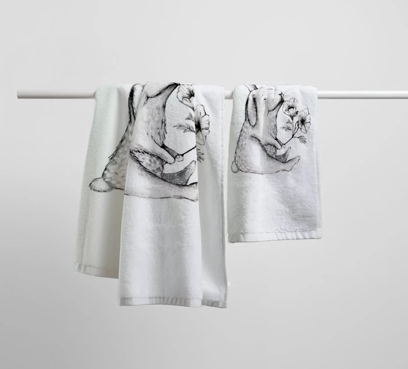 Rabbit badhanddoek van Tvinkla