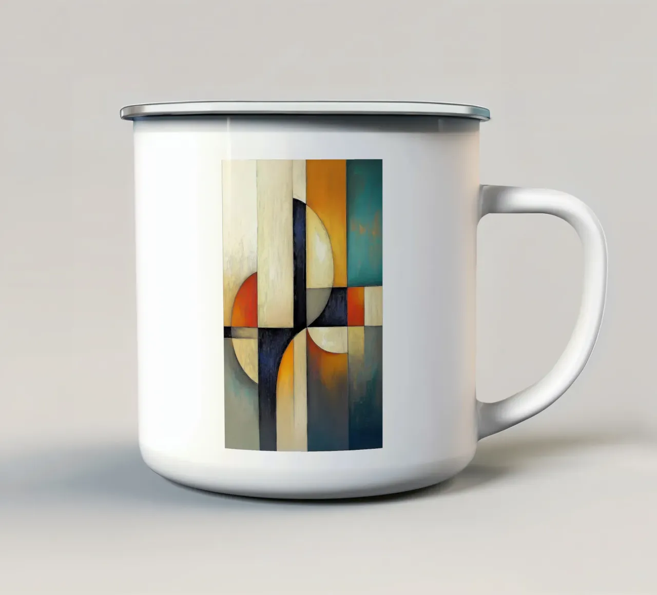 Abstrakte Formen Emaille Tasse von Imagine