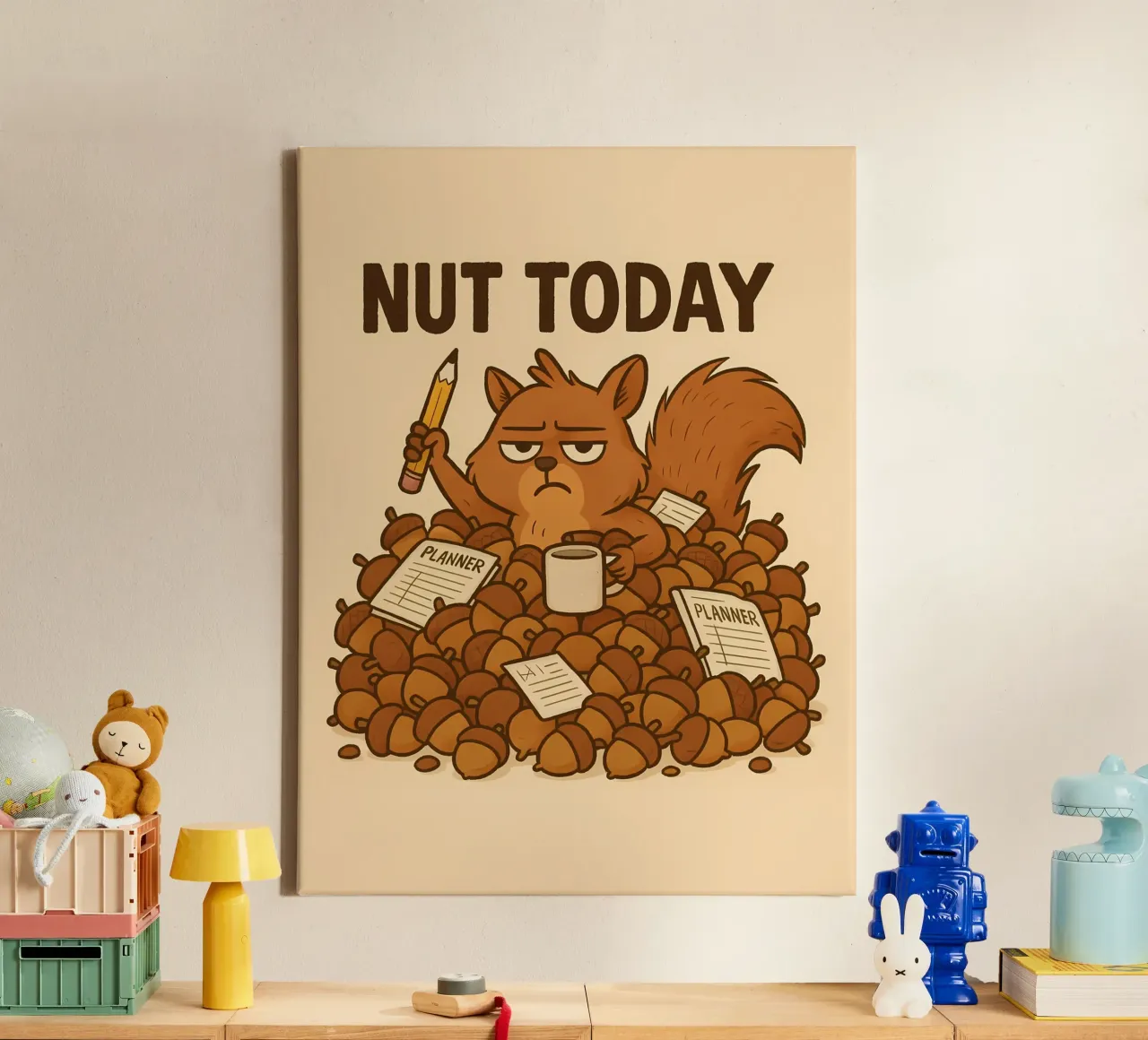 Funny Squirrel Meme canvas with Floater frame by Funny Humor Art