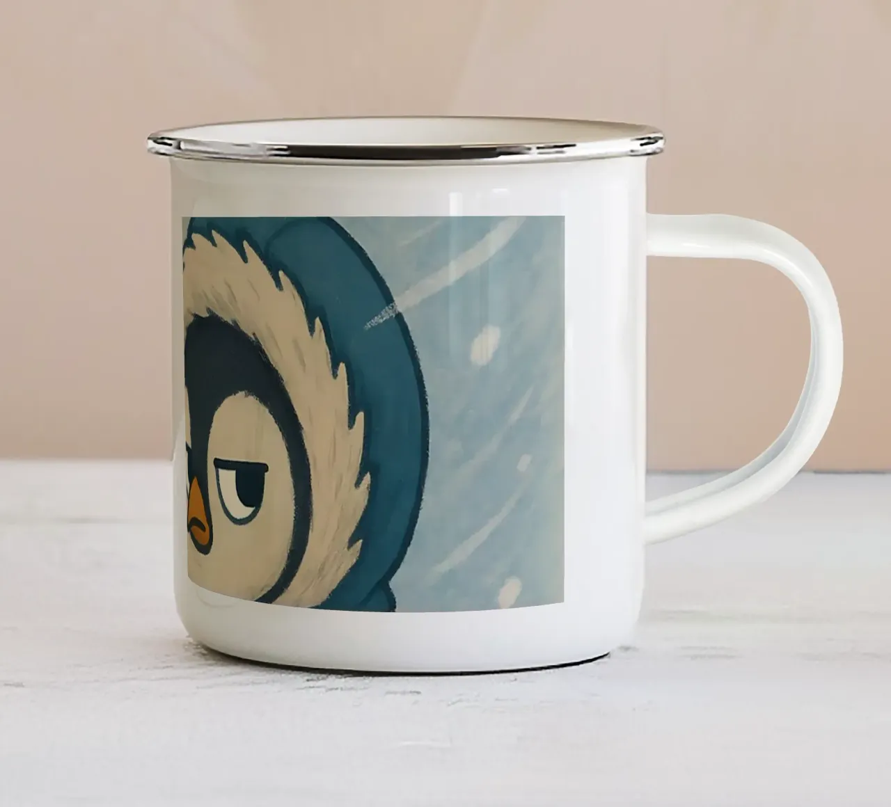 Meme divertente sui pinguini tazza in smalto da Funny Humor Art