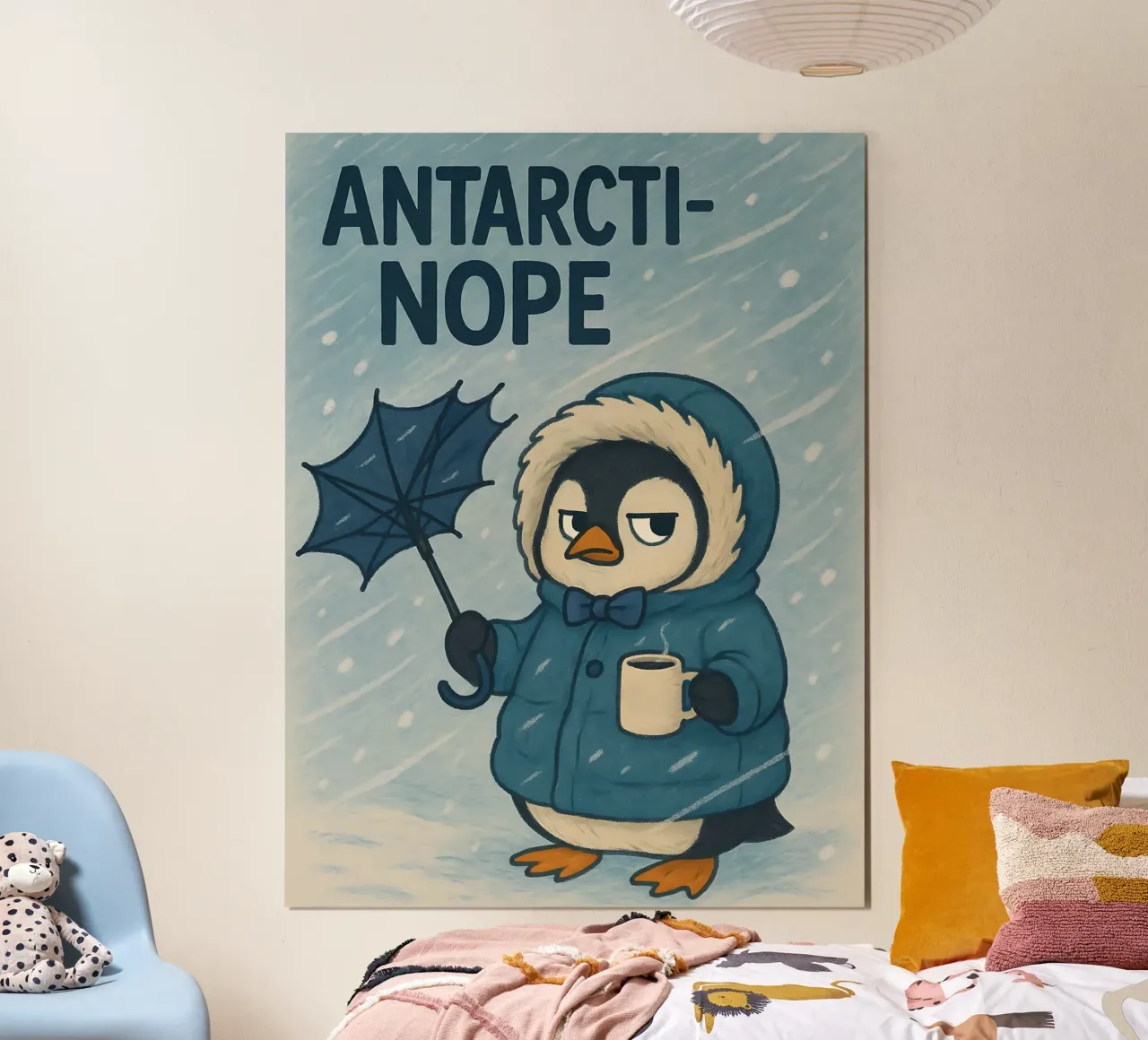 Meme divertente sui pinguini carta hahnemühle da Funny Humor Art