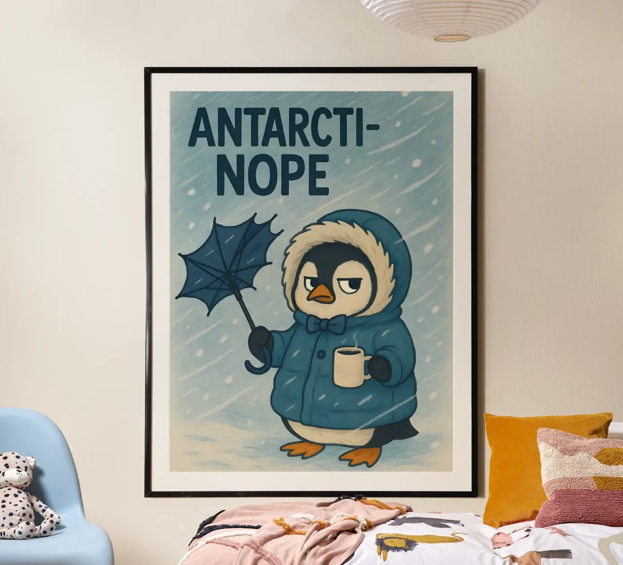 Meme divertente sui pinguini carta hahnemühle da Funny Humor Art