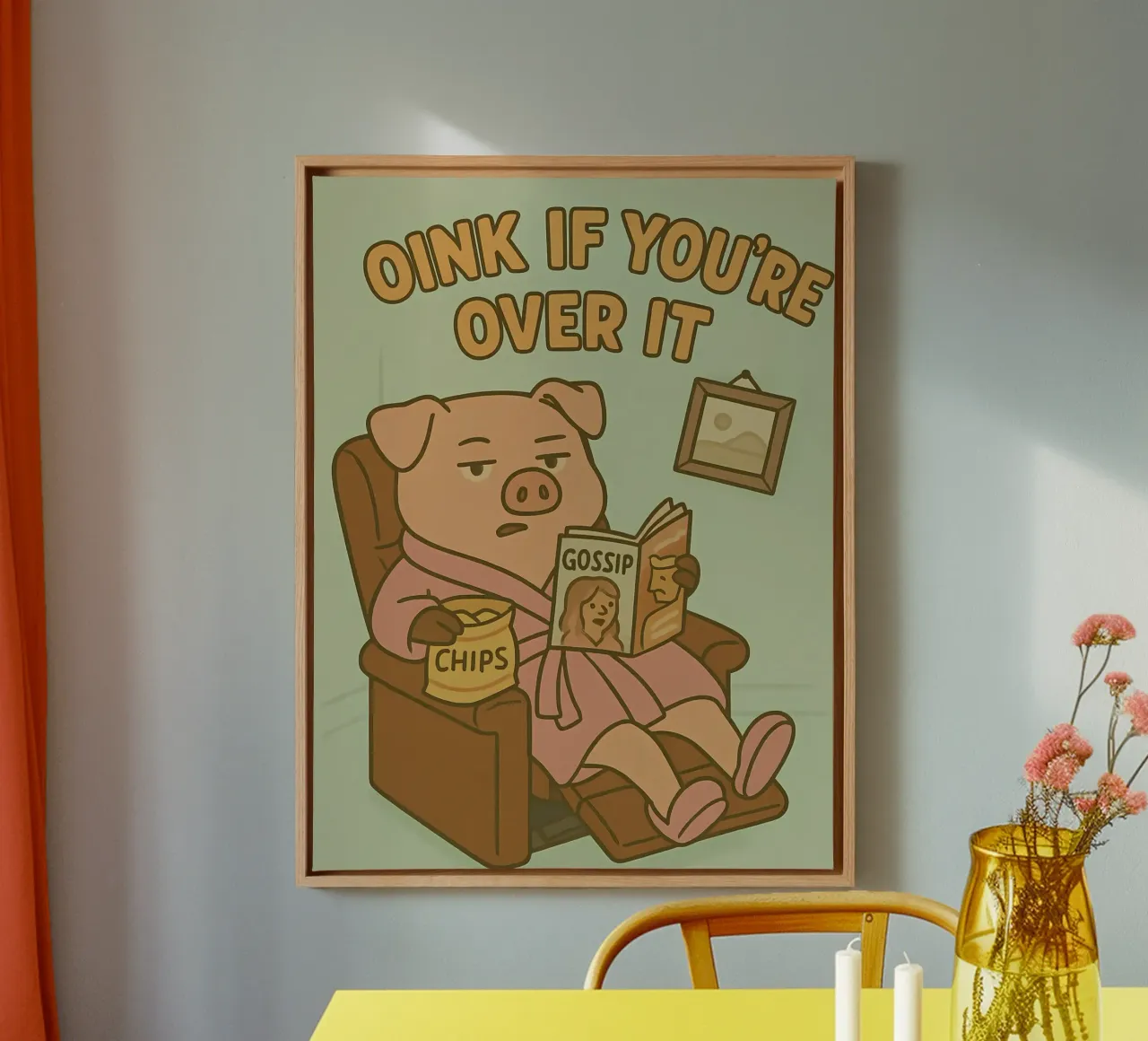 Funny Pig Meme canvas by Funny Humor Art