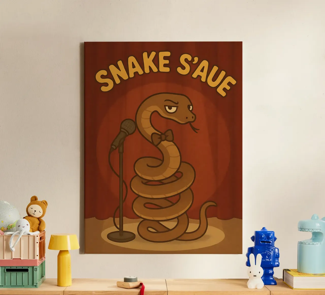 Funny Snake Meme canvas with Floater frame by Funny Humor Art
