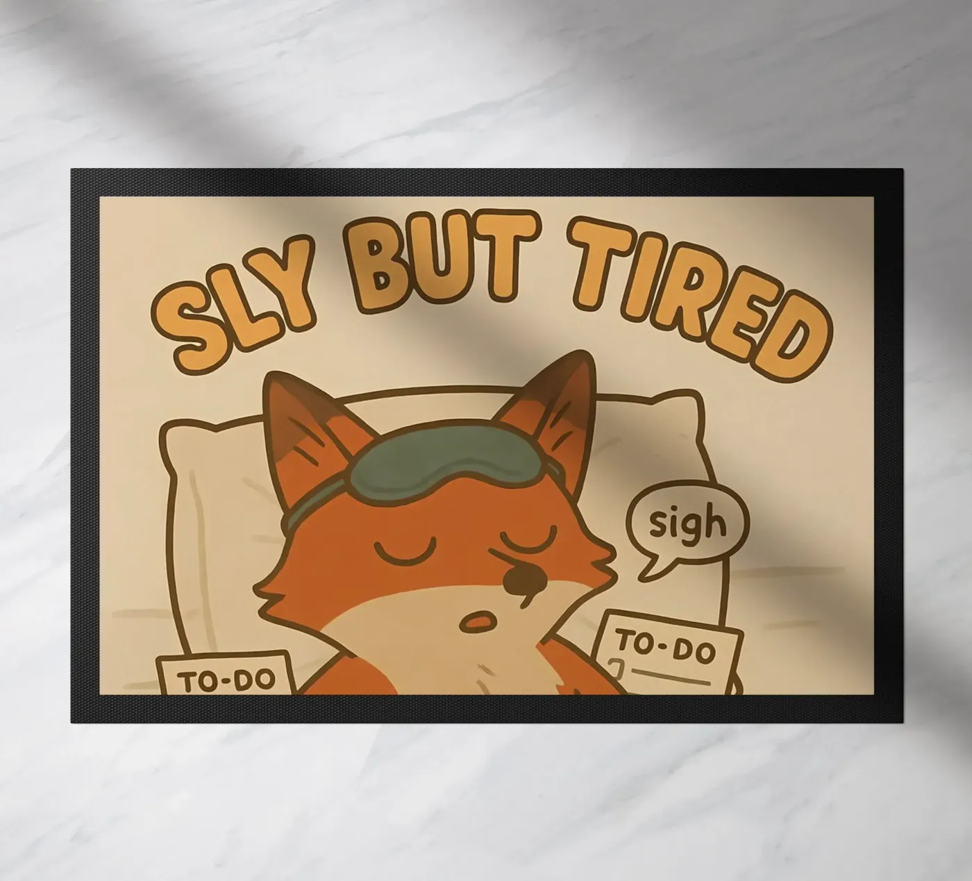 Funny Fox Meme doormat by Funny Humor Art