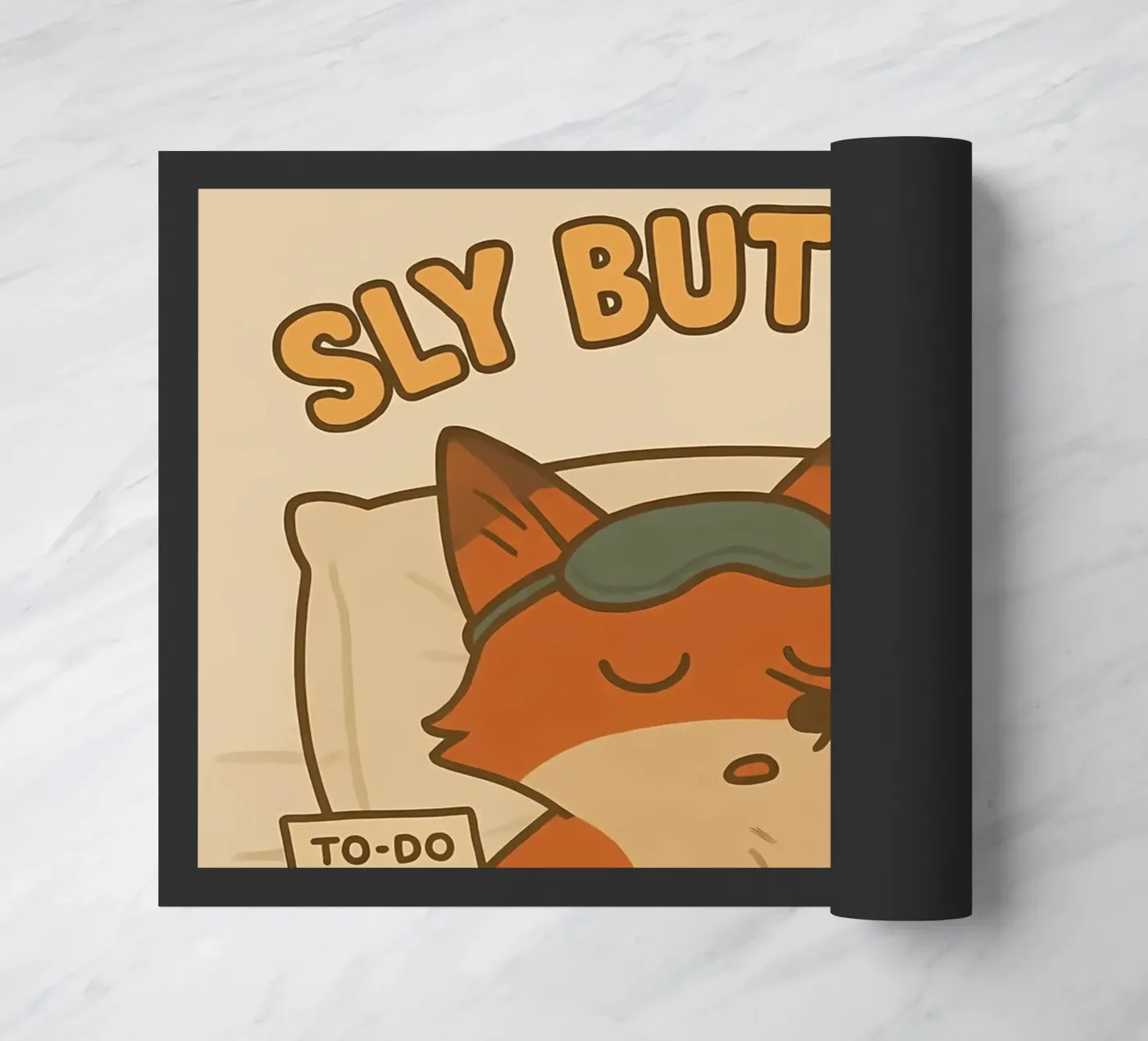Funny Fox Meme doormat by Funny Humor Art