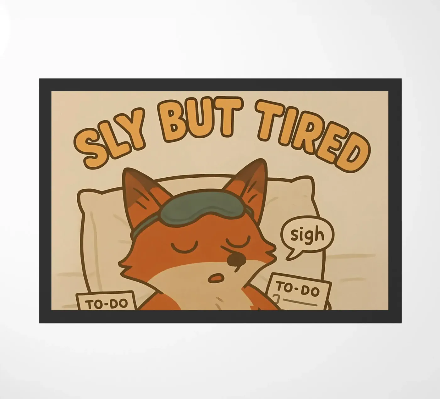 Funny Fox Meme doormat by Funny Humor Art