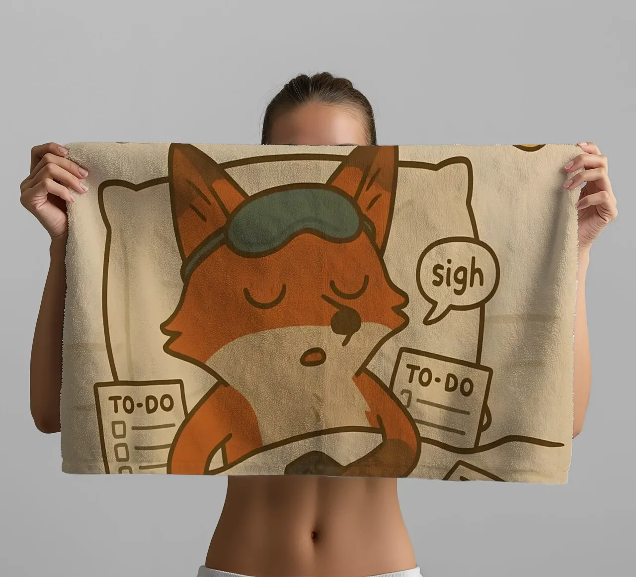 Funny Fox Meme towel by Funny Humor Art