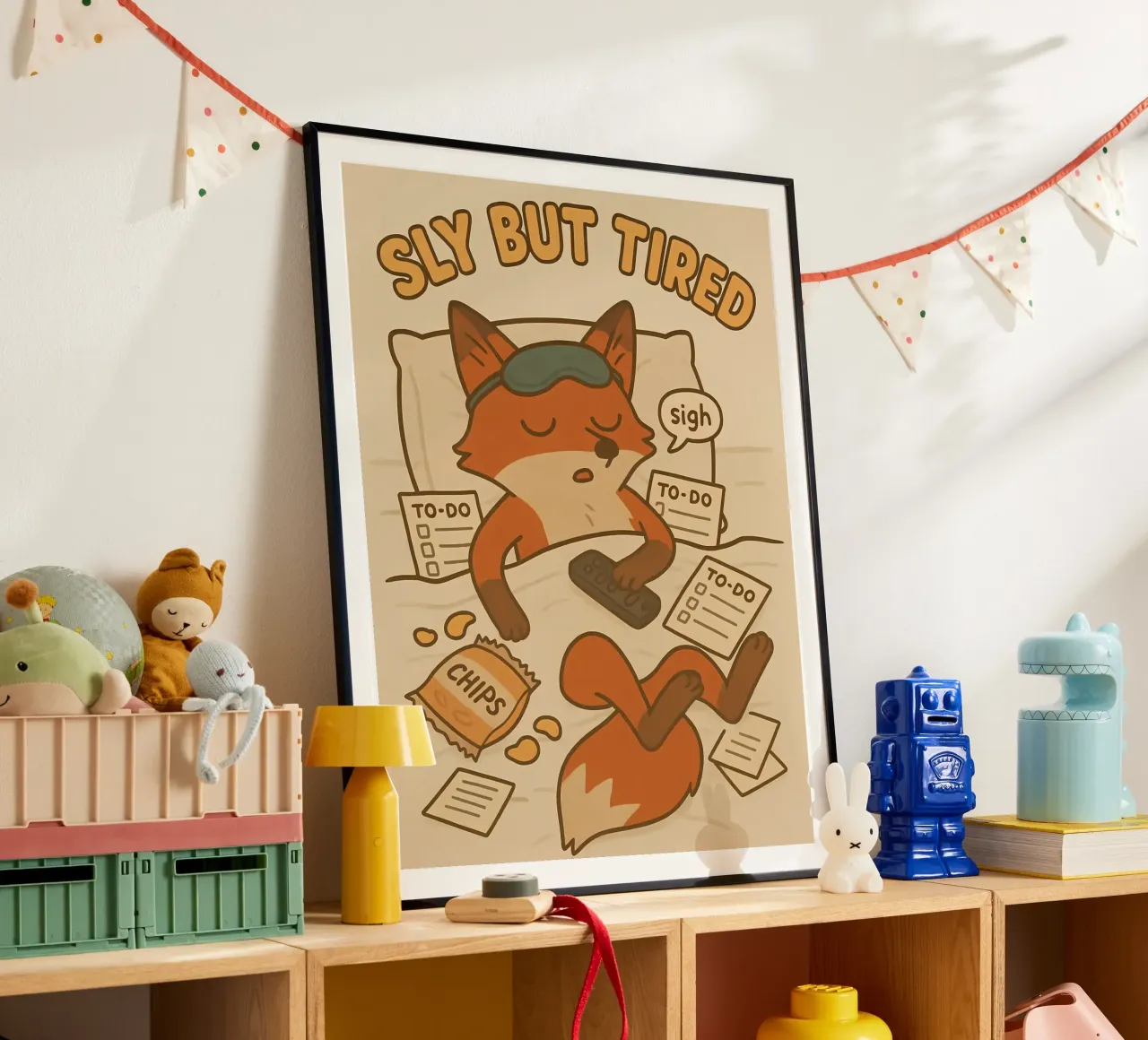 Meme divertente della volpe poster con telaio in alluminio da Funny Humor Art