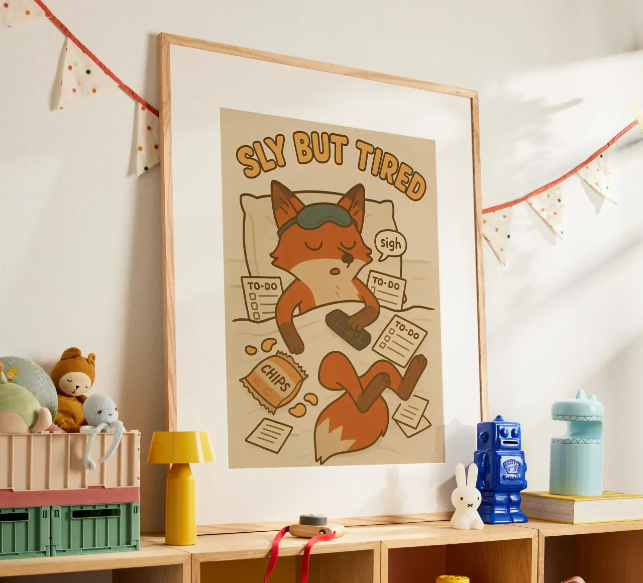 Meme divertente della volpe poster con telaio in alluminio da Funny Humor Art