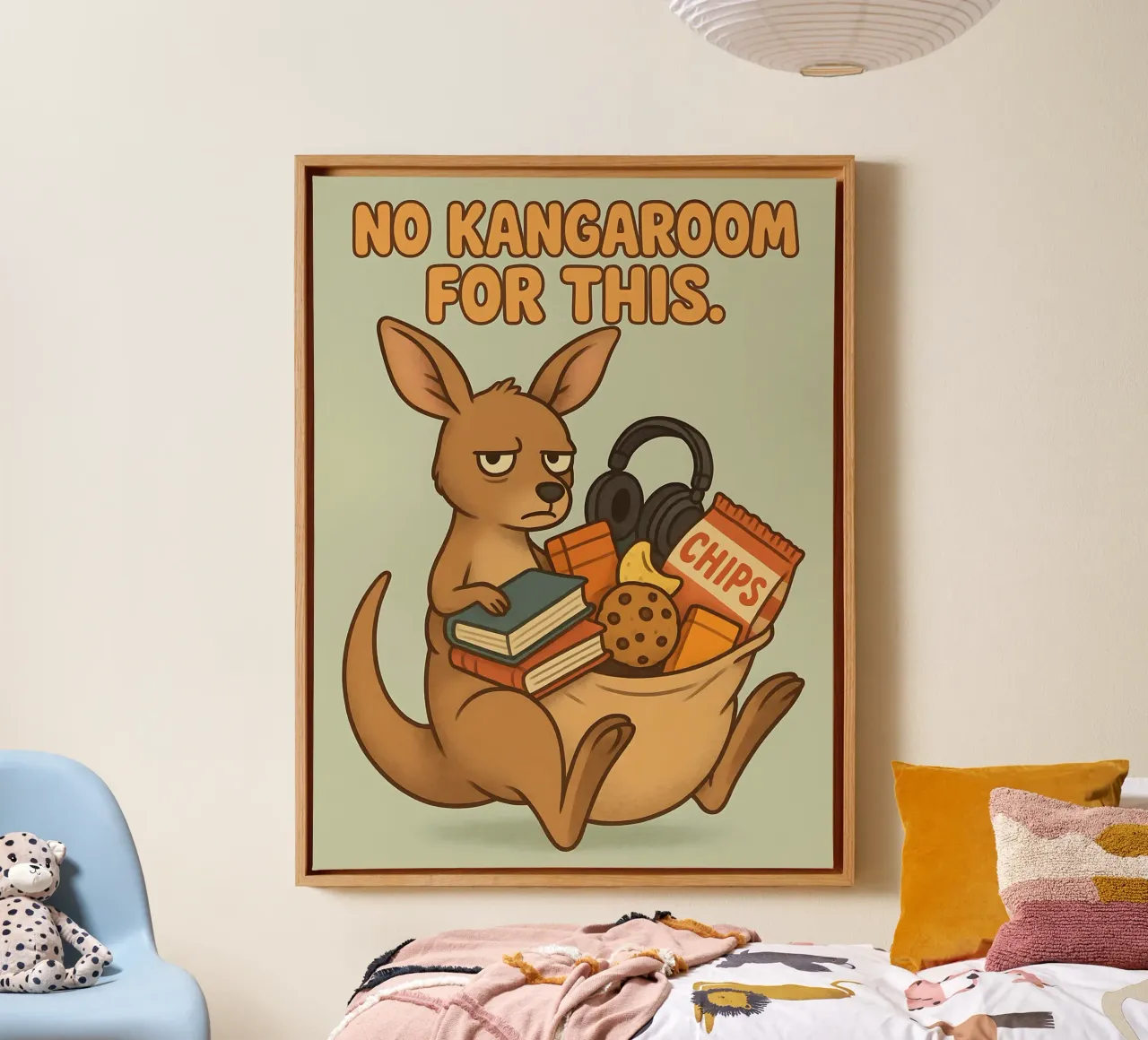 Grappige kangoeroe meme canvas met Baklijst van Funny Humor Art