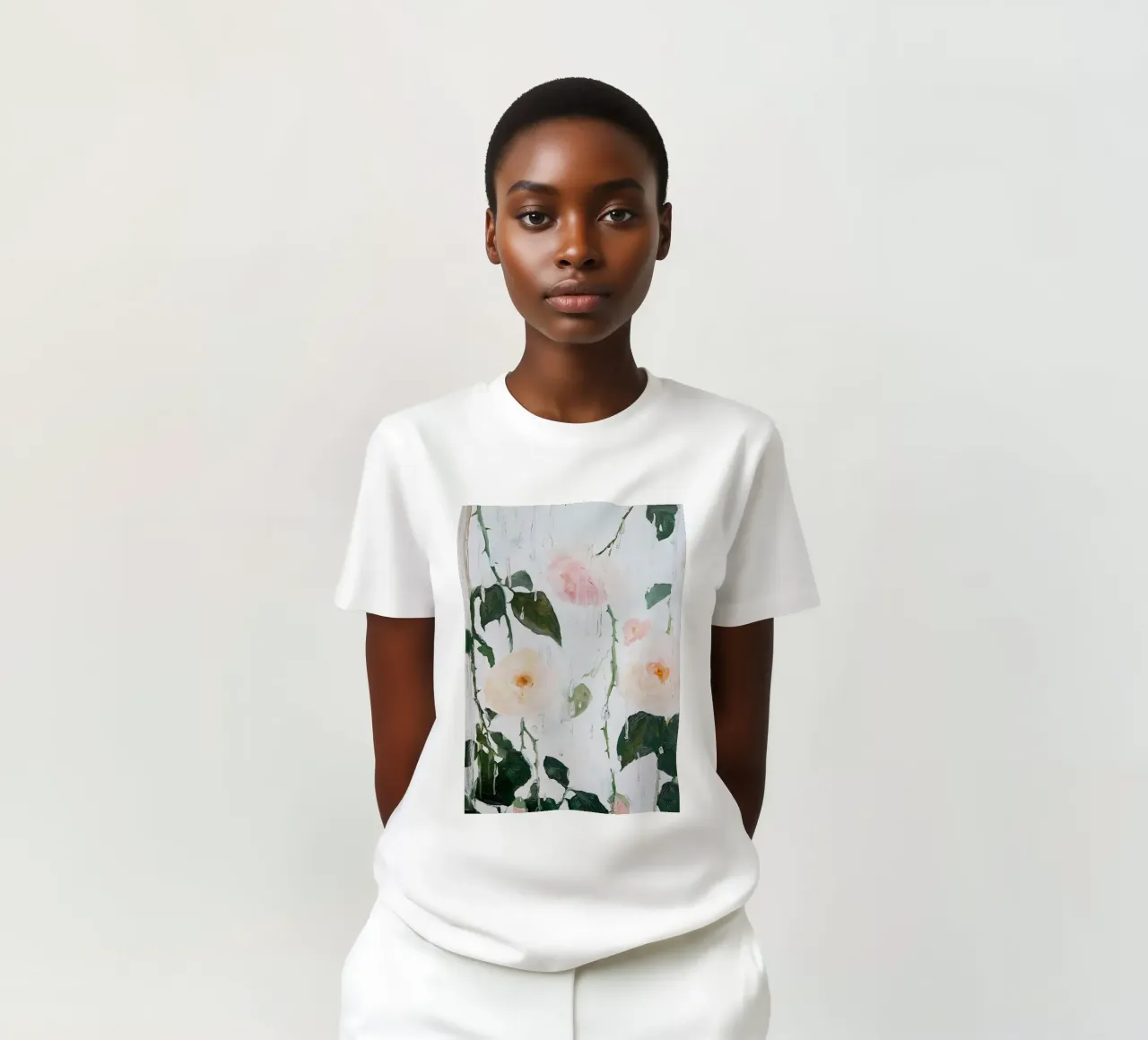 Rosa abstracta, póster de flores camiseta de Little Lila
