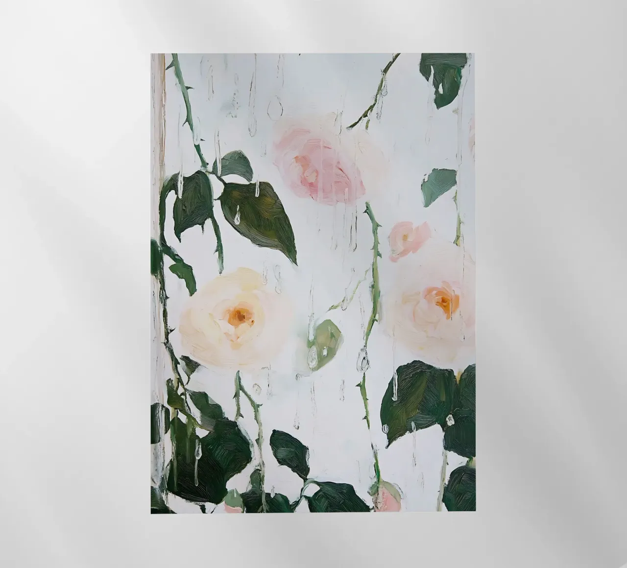 Abstract Rose Print, Flower Poster backlit film by Little Lila