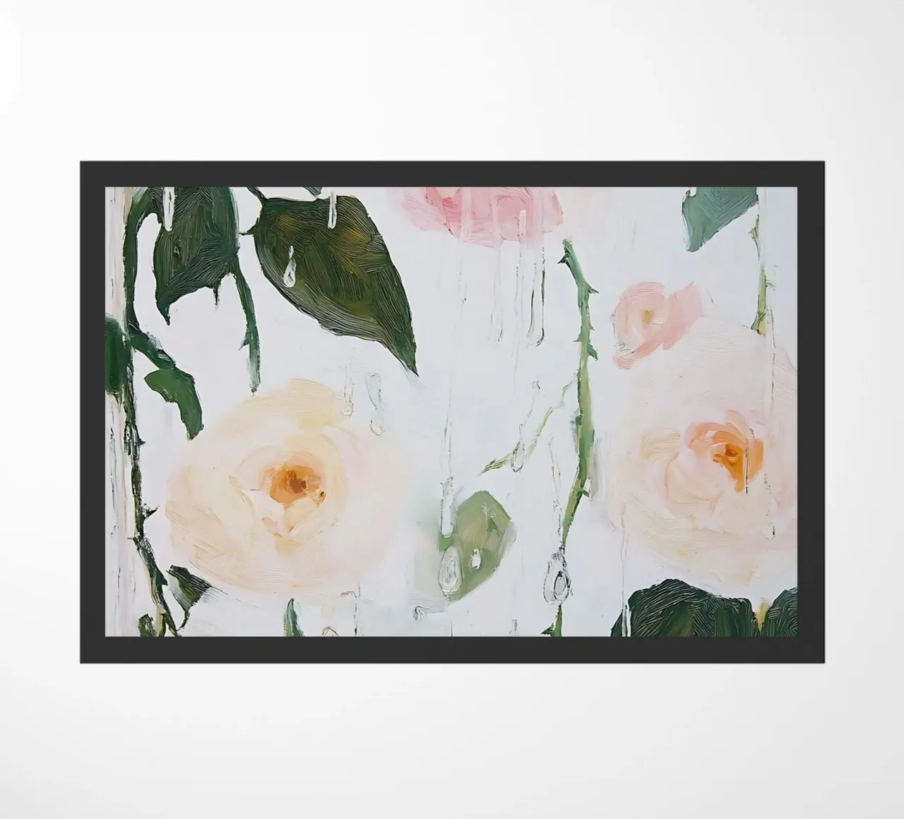 Abstract Rose Print, Flower Poster doormat by Little Lila