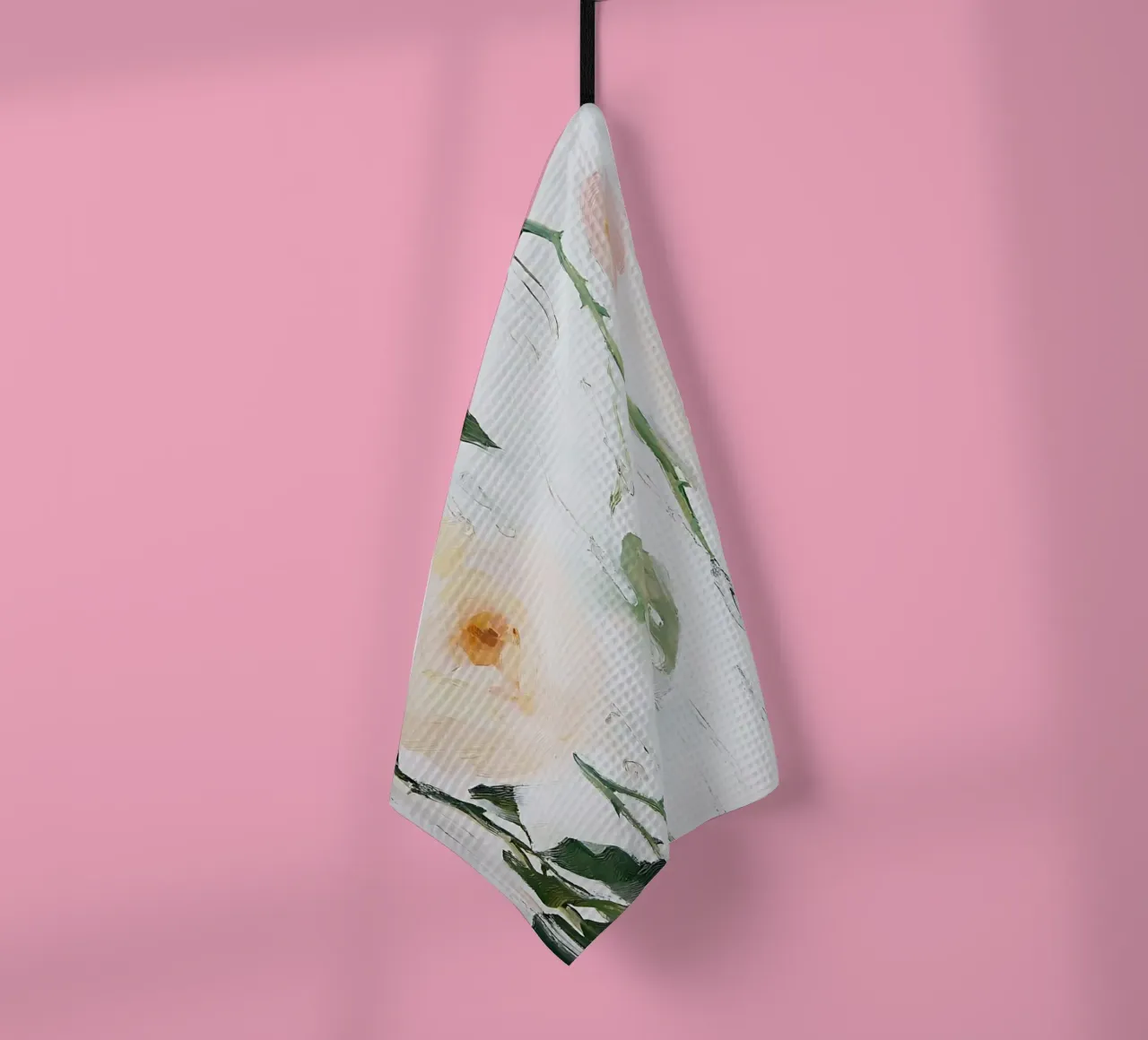 Abstracte Rozenprint, Bloemen Poster theedoek van Little Lila