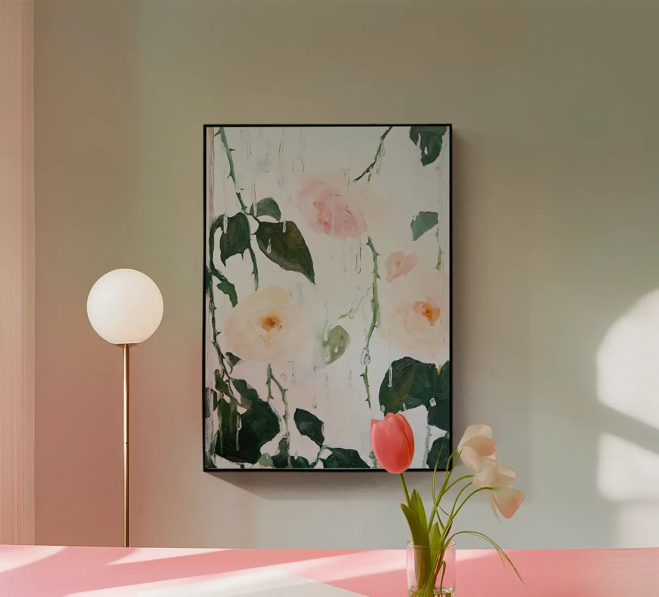 Rosa abstracta, póster de flores metacrilato de Little Lila