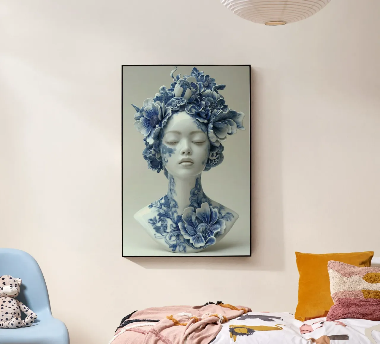Vrouw in Delfts blauw plexiglass da Imagine