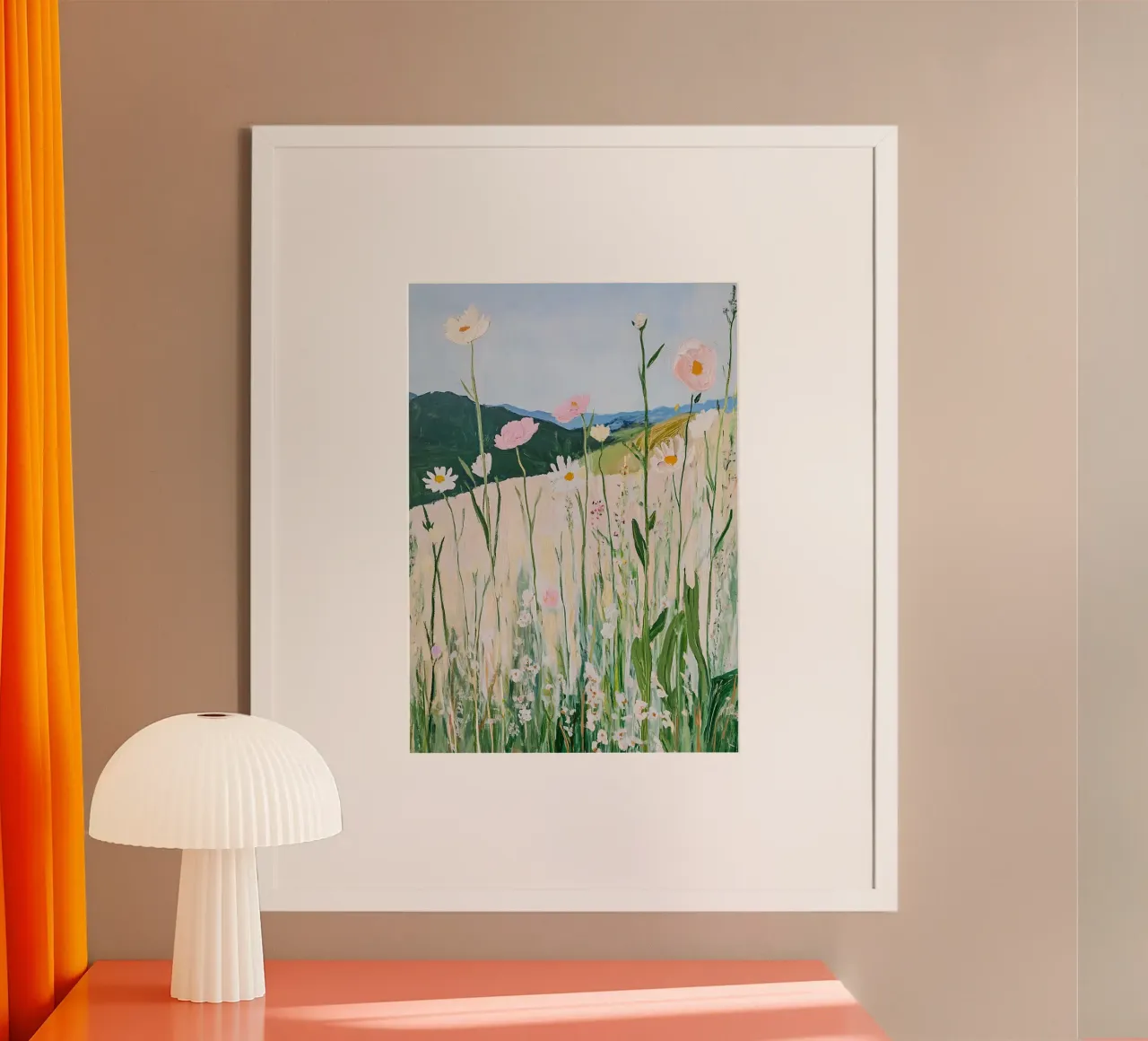 Stampa di fiori selvatici, arte della natura, paesaggio poster con telaio in legno da Little Lila